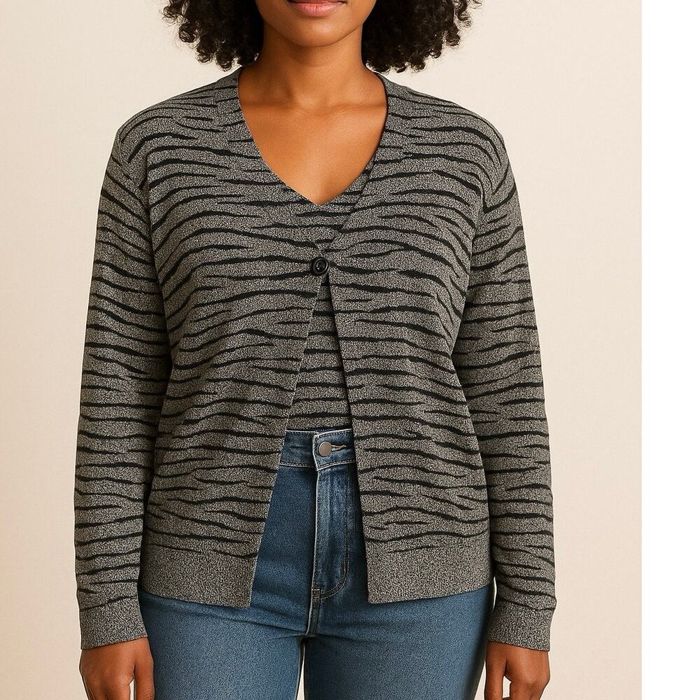 90s Liz Claiborne Tiger Stripe Twinset M Office Siren Indie Sleaze Set